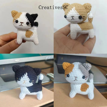 Handmade Crochet Cat Finished Keychain Hand-Woven High Quality