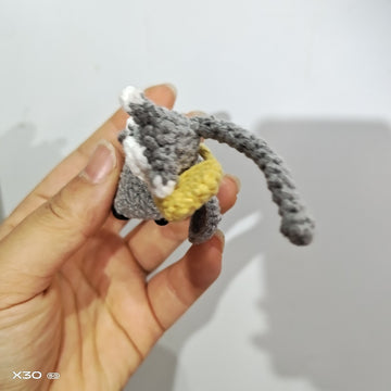 Finished Handmade Crochet Wool Doll Little Mouse Handbag Pendant Keychain Pendant Creative Gift