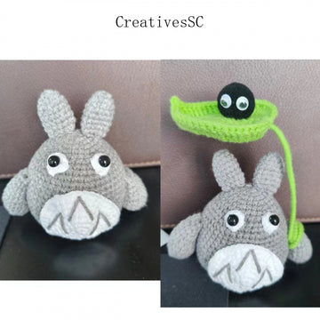 Finished Handmade Crochet Wool Doll Totoro Handbag Pendant Keychain Pendant Creative Gift
