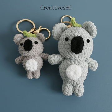 Creative Handmade Weaving Koala Doll Crocheted Small Animal Pendant Cute Handmade Bag Charm Finished Product