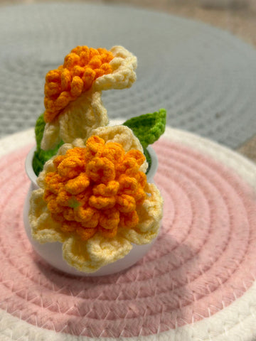 Crochet Plants, Crochet Flower Plants,Crochet Potted Flower, Gift for kid