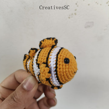 Finished Product in Stock Handmade Crochet Knitting Wool Doll Finished Product Pendant Handmade Knitting Wool Clownfish Pendant
