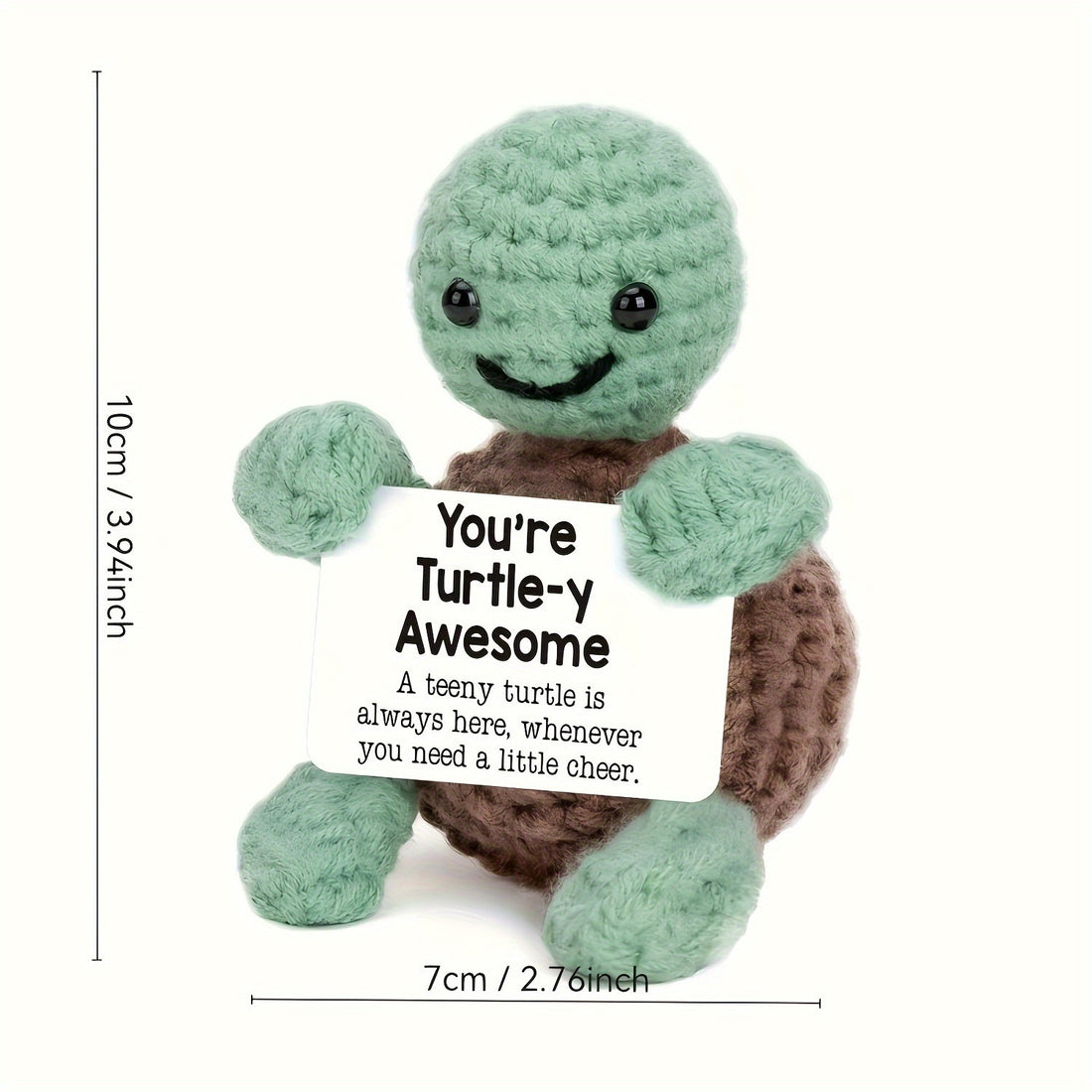 Pure handmade crochet positive animal baby turtle hand-woven doll Children's gift Cotton pendant Hand-Crocheted doll