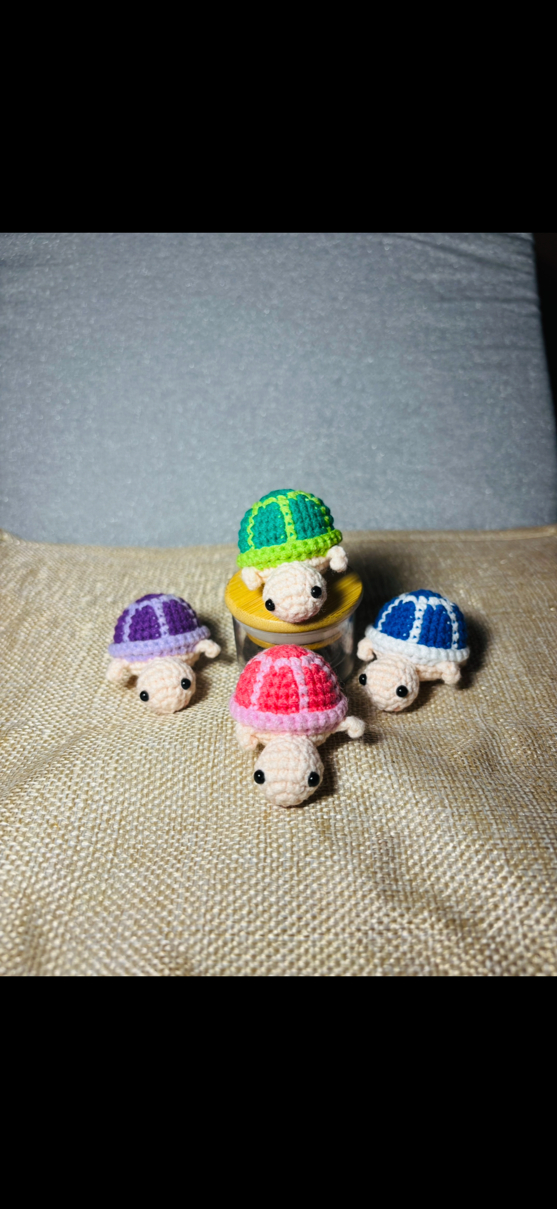 🌿 Spring Swamp Turtle Family – Handcrafted Crochet Collectibles